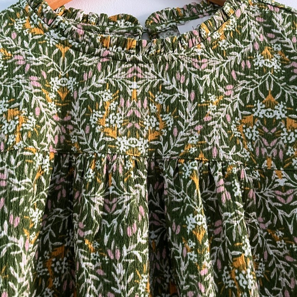 Loft Outlet Ruffled Floral Short Sleeve Top, L - Picture 3 of 7